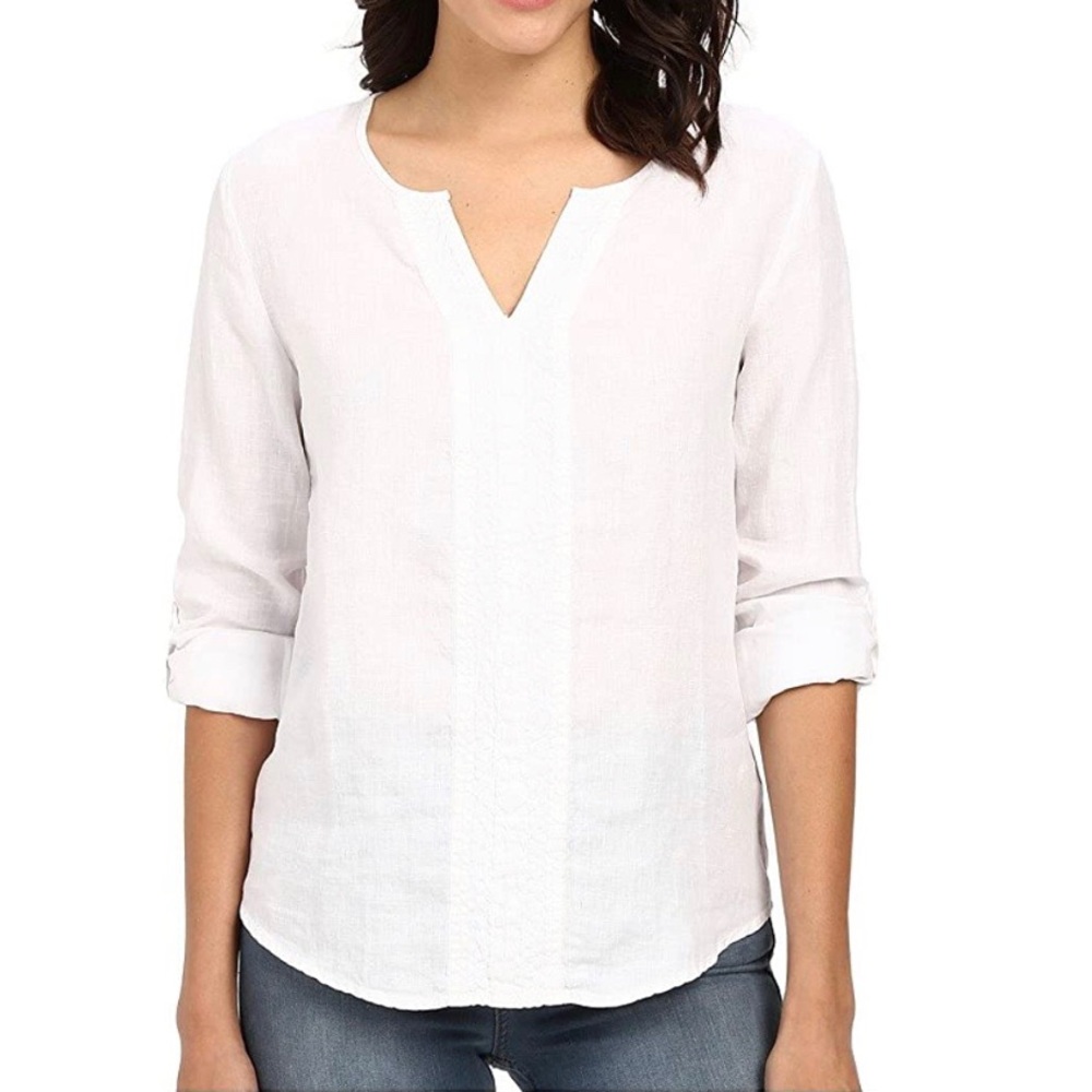 Three Dots Yana Linen Shirt - XS White